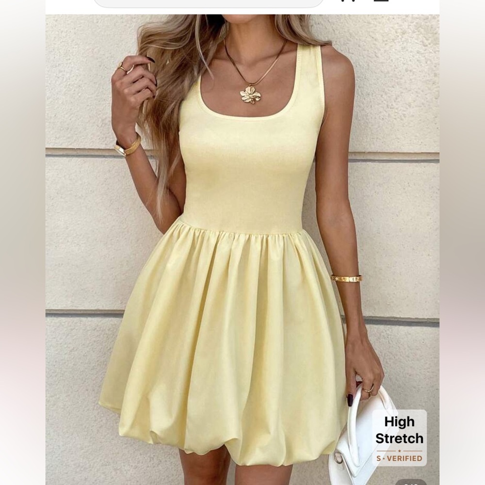 SHEIN Yellow Fit and Flare Mini Dress for any occasion